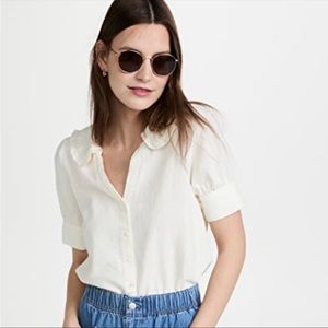 Linen Blend Peter Pan Collar Shirt- Madewell- NWT in bag- never opened- size 6